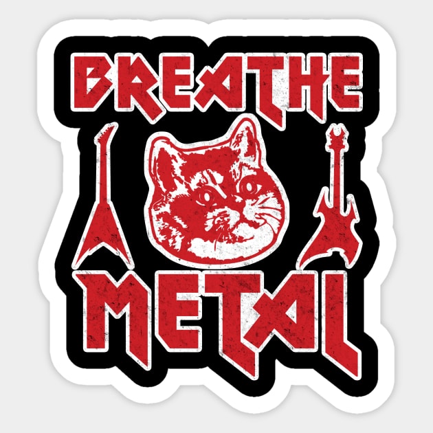 Death Metal Heavy Breathing Cat Sticker by Electrovista